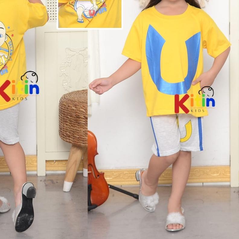 ➦ SETELAN BAJU MAIN DAN HARIAN ANAK CEWEK COWOK/PEREMPUAN LELAKI 2-8 TAHUN MINION SPONGEBOB UPIN IPI