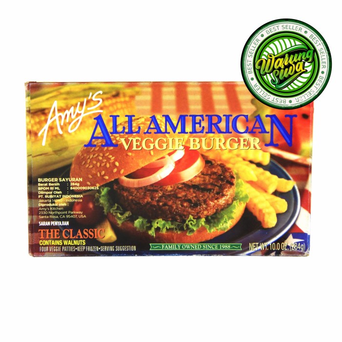 

amy's all american veggie burger 284gr