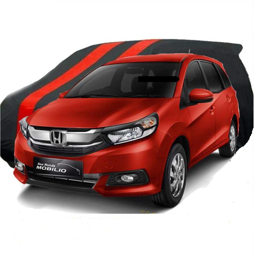 Body Cover Mobil Honda Mobilio Sarung Selimut Pelindung Warna Hitam Lis Merah