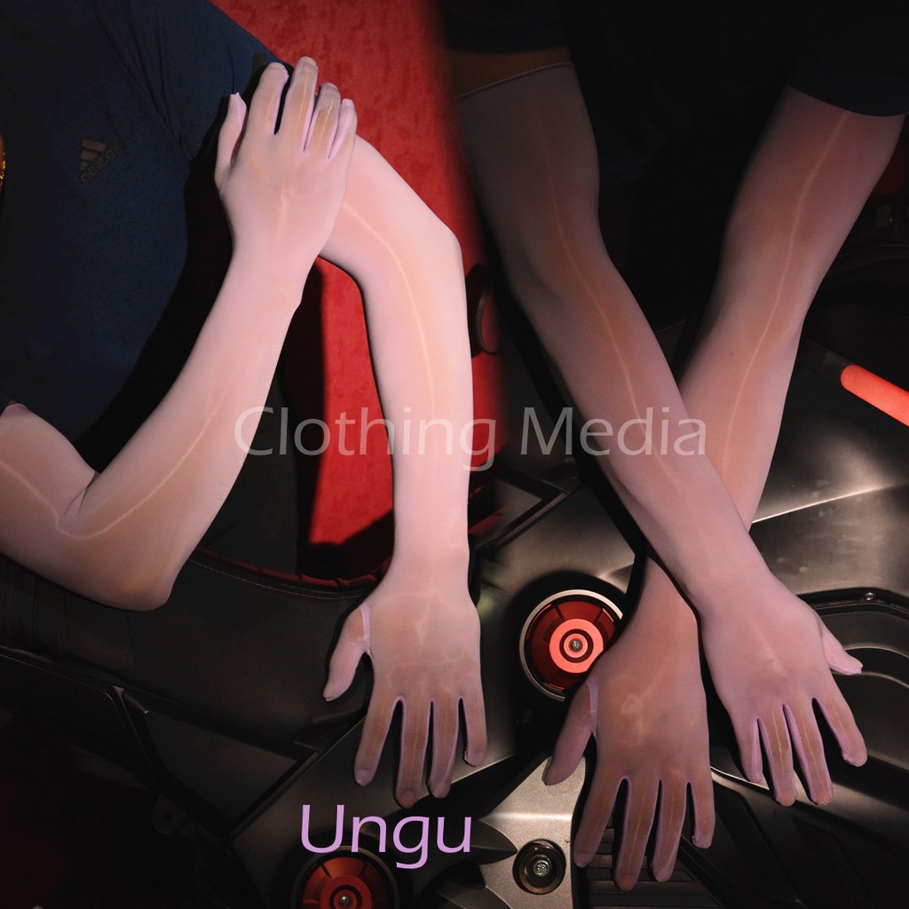 Sarung Tangan Panjang Glossy Oil Mengkilap Transparan Stocking Nylon Glove V5