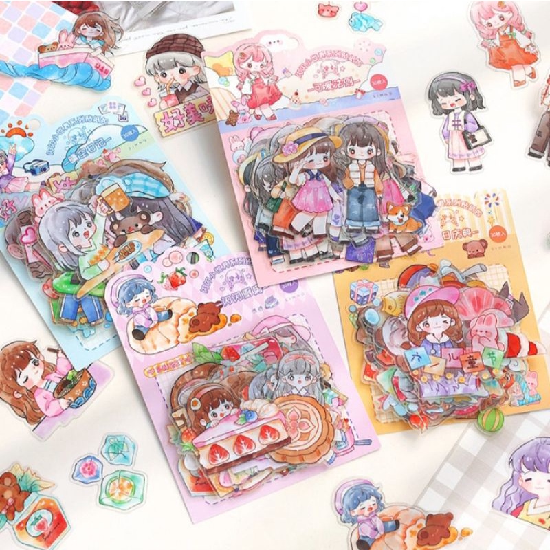 

30 Pcs Stiker PET SIMNO Deco Happy Girls