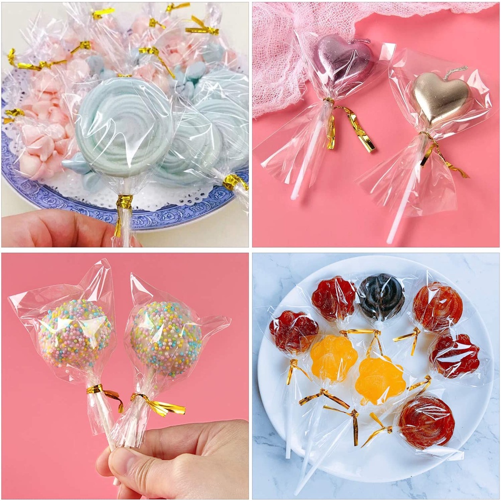 100pcs / Set Cetakan Permen Lolipop Bahan Plastik Food Grade Ramah Lingkungan Untuk Dekorasi Pernikahan