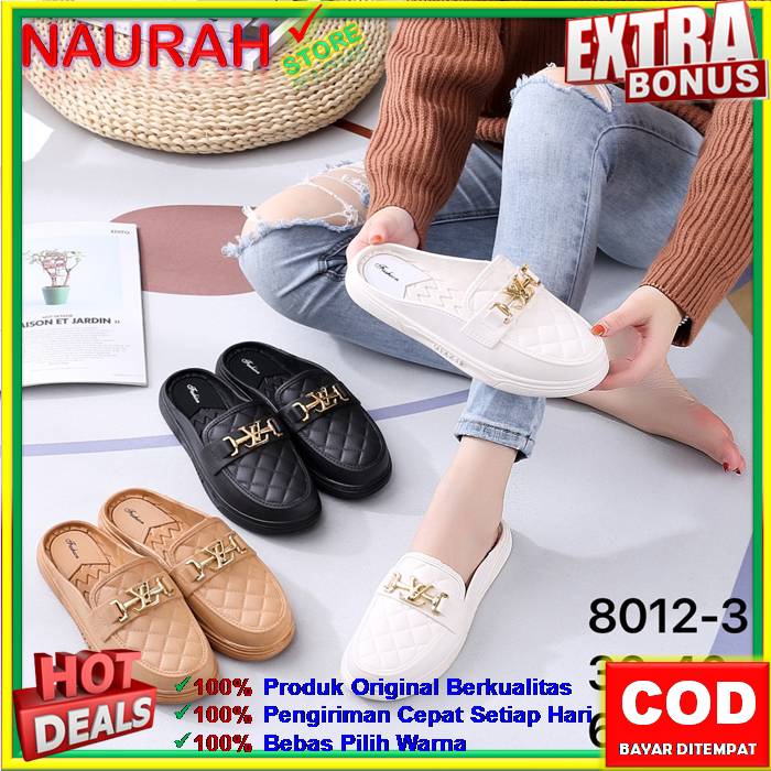 ✨ COD ✔️ SANDAL BALANCE 8012 3 SENDAL / SEPATU SLOP MOTIF LV IMPORT NYAMAN AWET SOL ANTI SLIP KUALITAS IMPORT