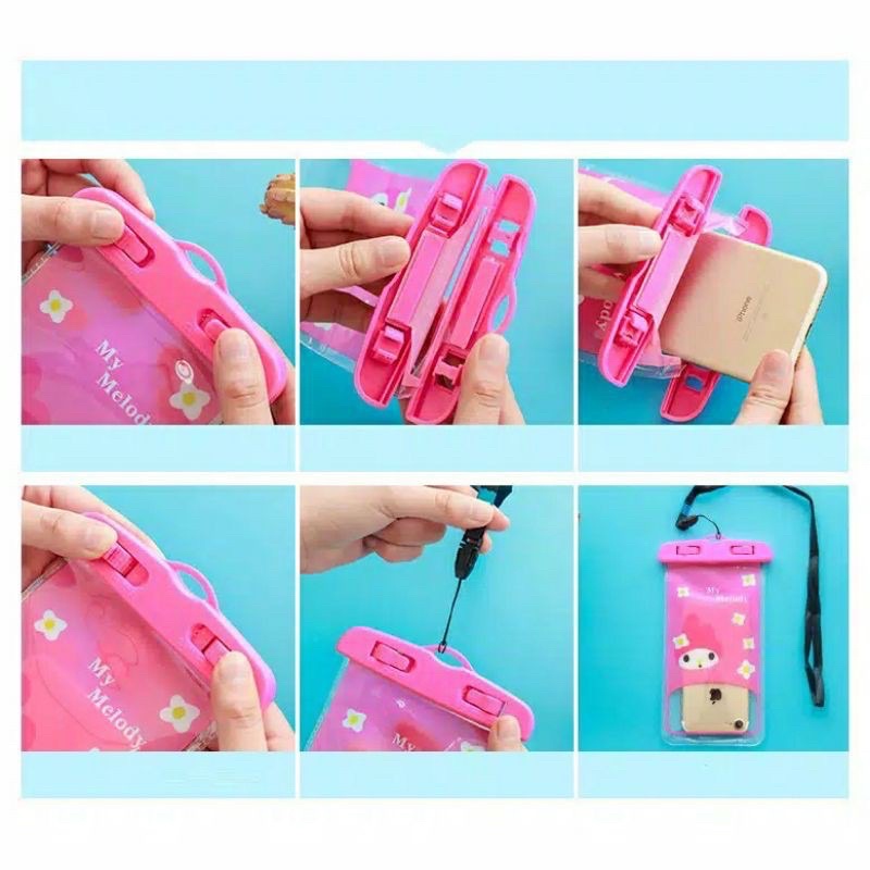 Pelindung HP Anti Air Waterproof Karakter Lucu