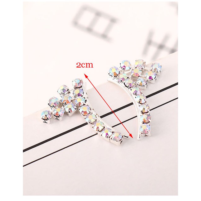 LRC Anting Tusuk Fashion Platinum Angel Wing Stud Earrings Y63192