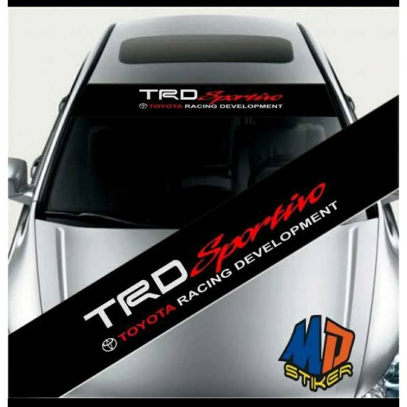 Stiker mobil kaca depan TRD Sportivo with background hitam black