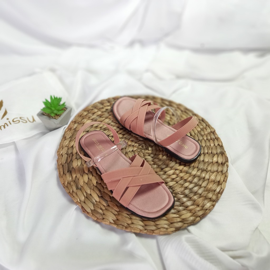 Super SALE !!! | Bianca sandals Tali Karet kombinasi Jelly Flat Sandal by aleamissu