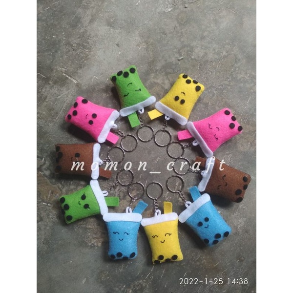 Gantungan Kunci Karakter Boba Flanel/Gantungan Kunci/Souvenir/Souvenir Pernikahan