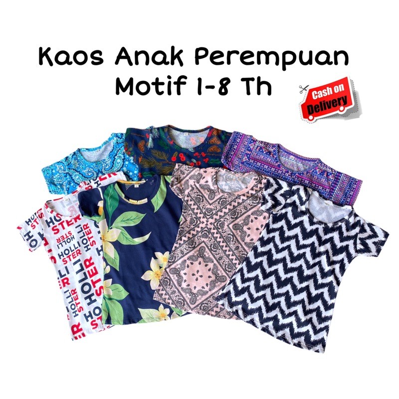 Baju Anak Kaos Anak Lengan Pendek Perempuan Cewek Callysta 1-8 Tahun Bahan Katun / T-shirts anak cew