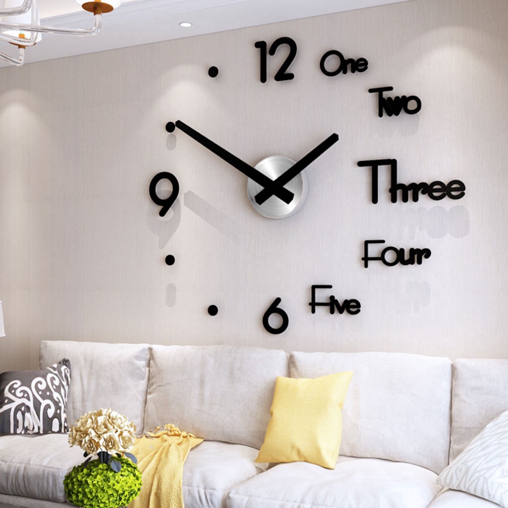 Ready Stockwall Clock Creative Diy Acrylic Big Size Numbers Home Clock Shopee Indonesia