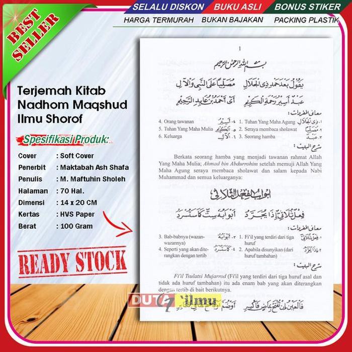Ilmu Bahasa Arab Shorof Terjemahan Nadhom Maqshud Shopee Indonesia