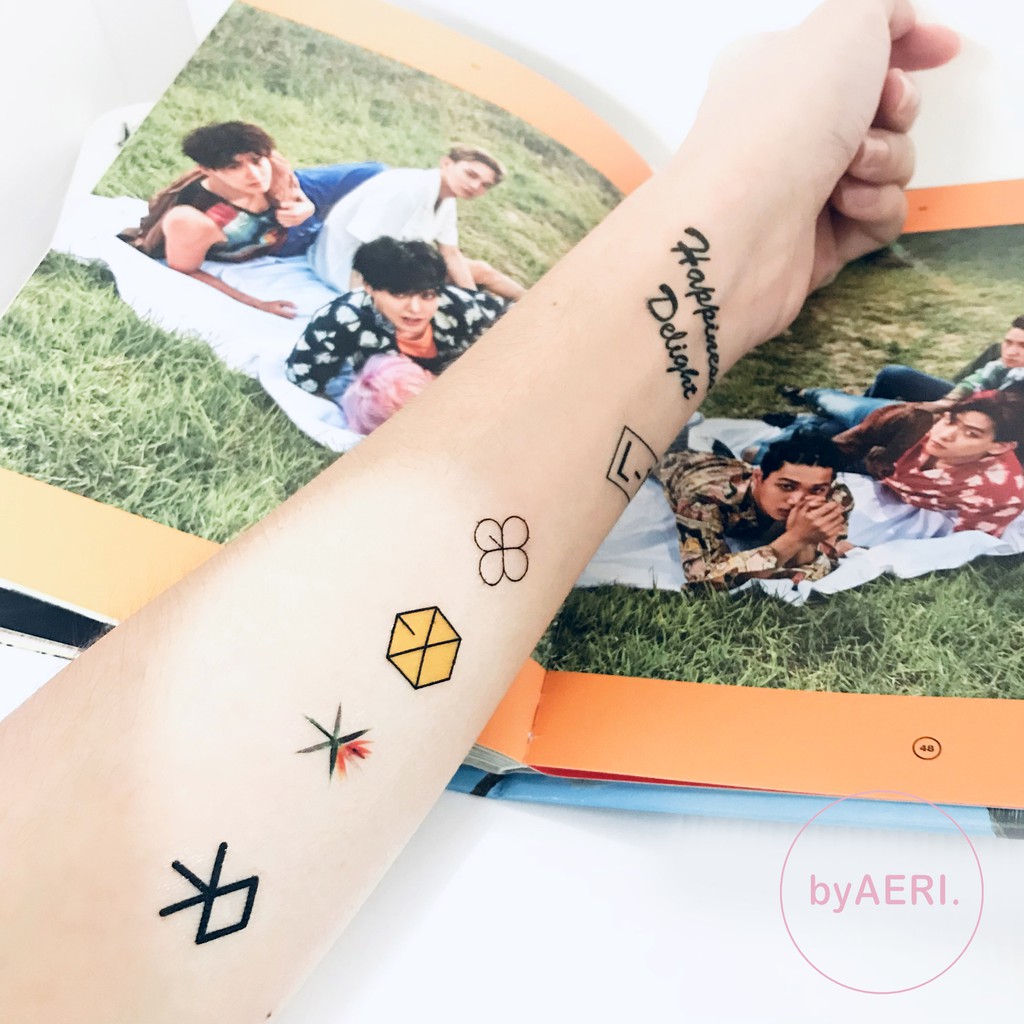 E X O TEMPORARY TATTOO (NON-PERMANEN TATO) KPOP TATTOO