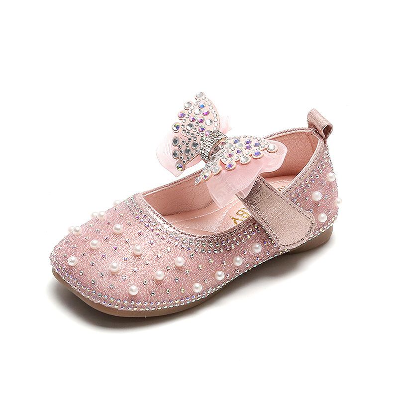 (LOLI-JKT) SP-972 SEPATU ANAK MUTIARA PITA BUTTERFLY SIZE  21-30