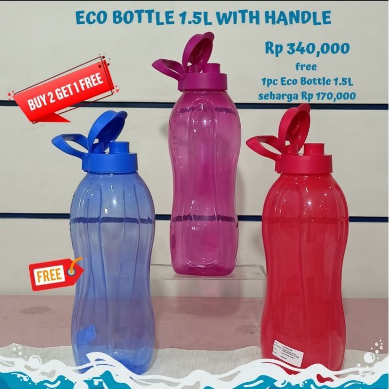 Botol minum eco fliptop 1,5 liter tupperware