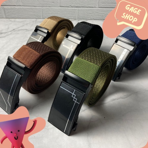 ikat pinggang kanvas motig silang anti airport detector ikat pingang pria gesper tali pingang keren 