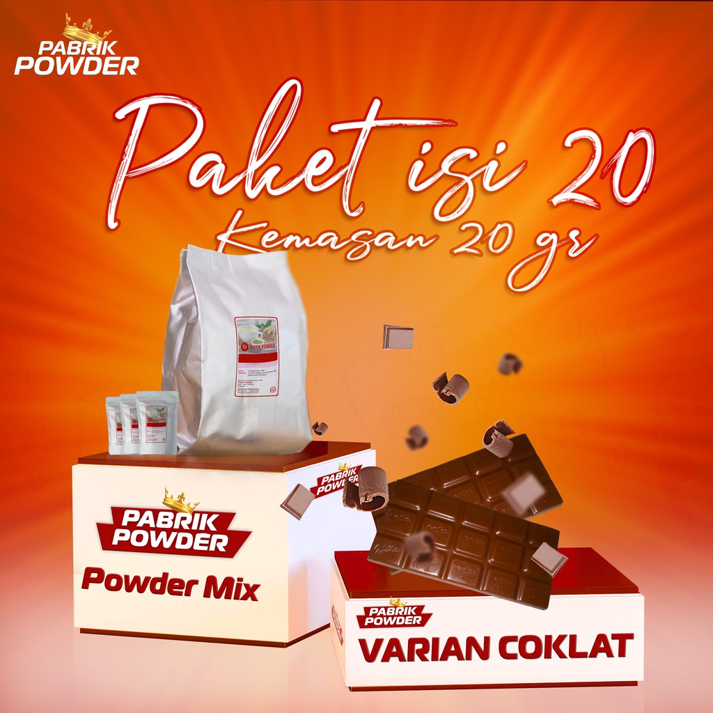 Powder Coklat 1 Pack isi 20 @kemasan 20gr Mix
