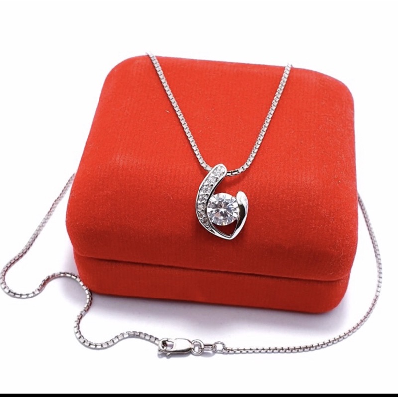 Kalung liontin love perak 925 lapis emas putih kalung perak 925 kalung cewek