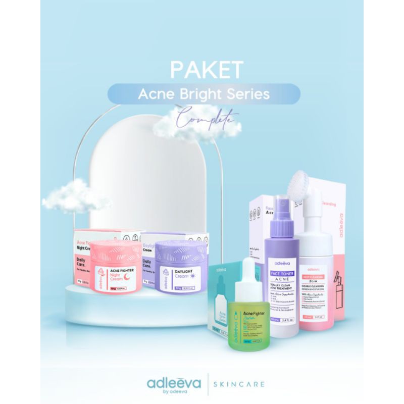ADLEEVA BY ADEEVA WHITENING SERIES/ACNE SERIES BASIC/KOMPLIT~ECER ADEEVASKINCARE-Paket komplit acne