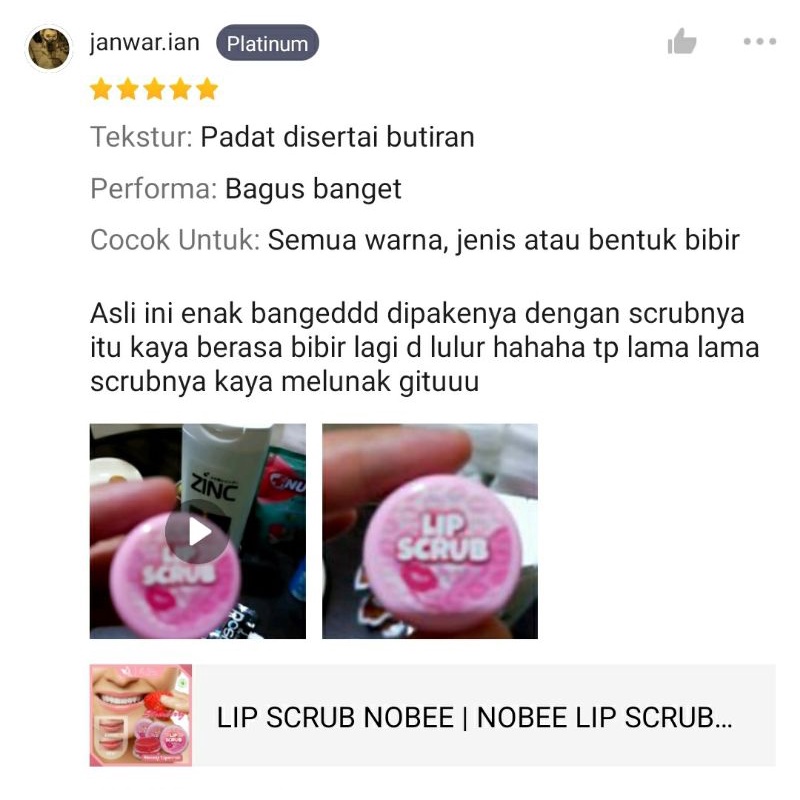 LIP SCRUB NOBEEE | SCRUB BIBIR | MELEMBUTKAN BIBIR