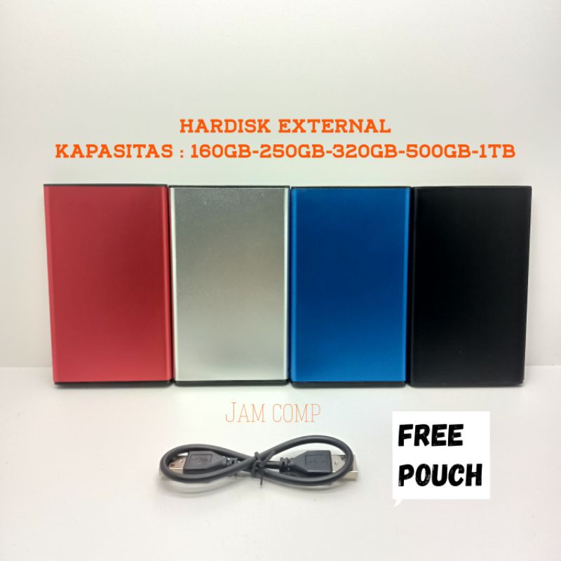 Hardisk Eksternal 1TB 500GB 320GB 250GB 160GB Promo Free Pouch HARDISK EKSTERNAL USB 2.0 BARU