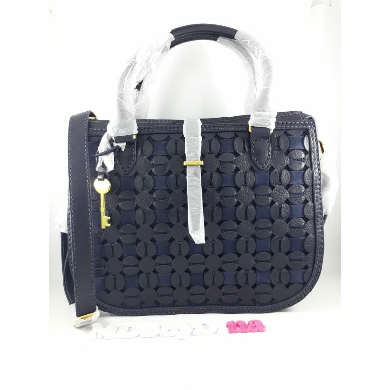 Fossil Ryder Medium Satchel Midnight Navy