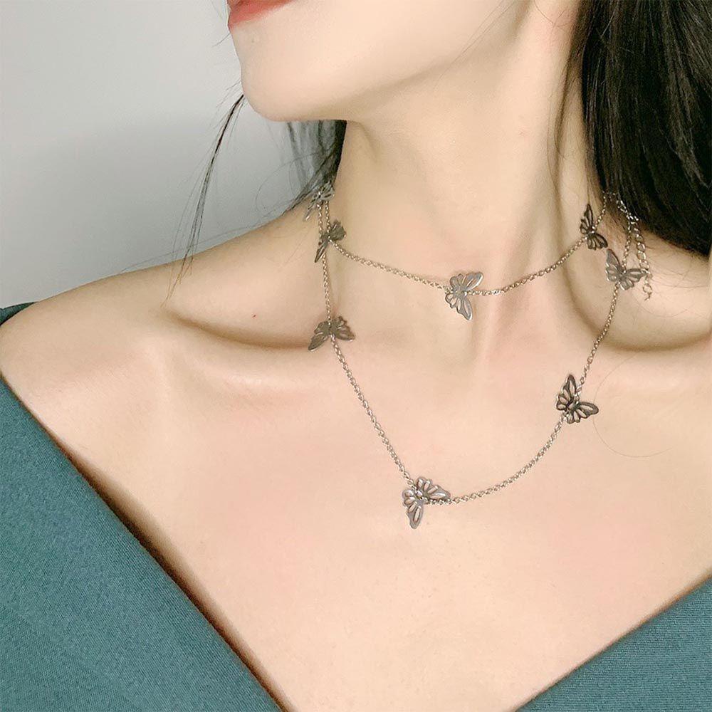 NEEDWAY Kalung Korea Temperamen Pesta Trendi Kupu-Kupu Elegan