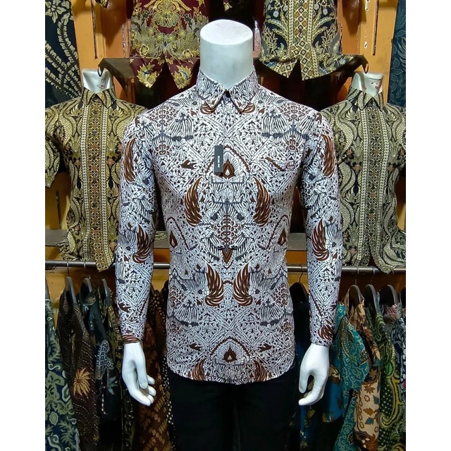 BISA COD) HEM KEMEJA BATIK PRIA SLIM FIT MODERN MEWAH KUALITAS