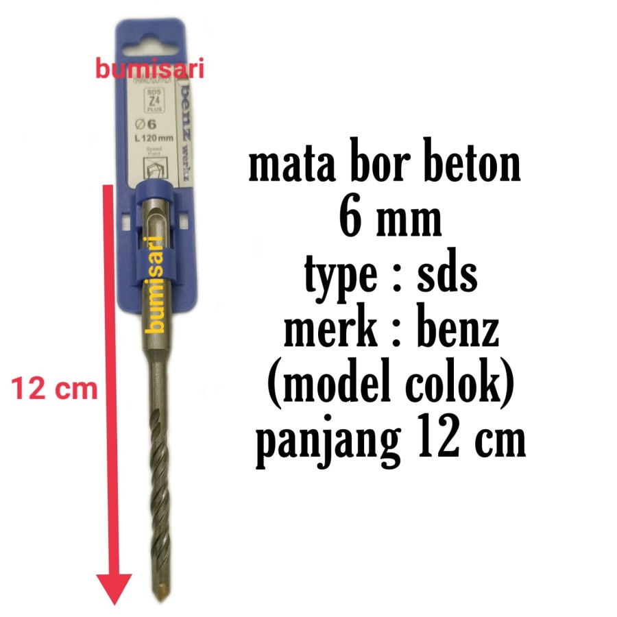 Mata bor beton benz 6 mm / Mata bor murah / Mata bor SDS 6 mm