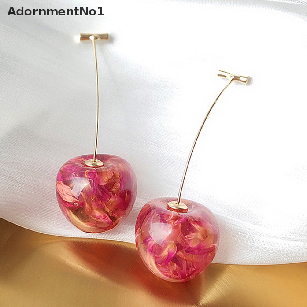 (AdornmentNo1) 1 Pasang Anting Kait Gantung Desain Buah Ceri Gaya Elegan Untuk Wanita