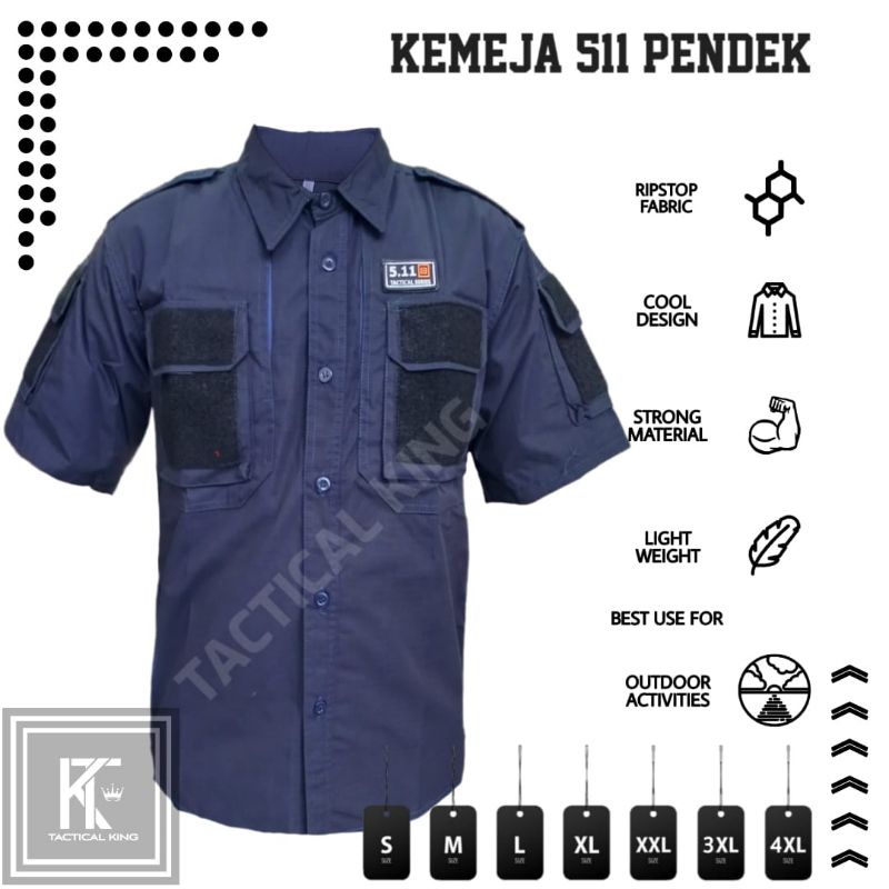 Grosir kemeja Tactical 5.11 pendek | Baju Kemeja Taktikal Lapangan | Polisi | Army