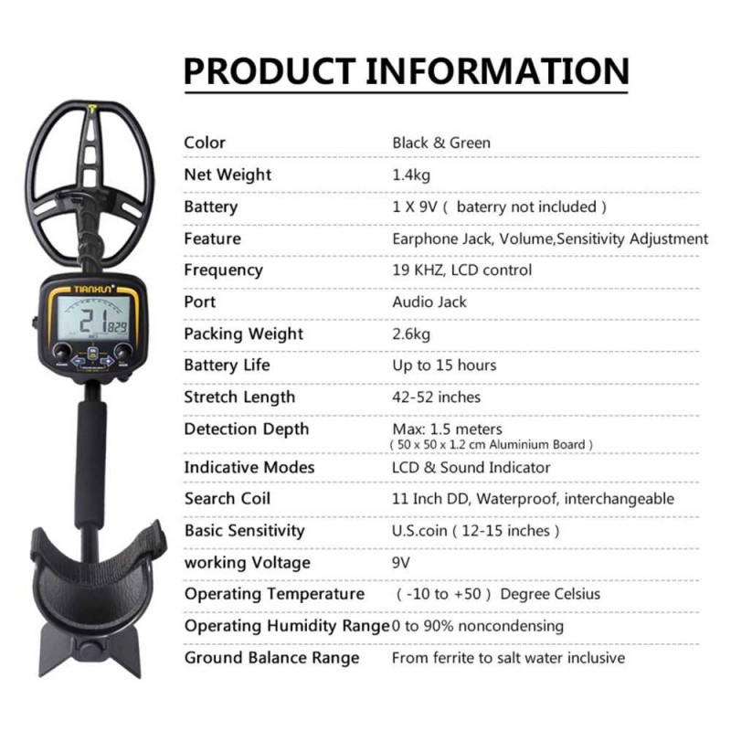 Pendeteksi Emas Logam Gold Silver Metal Detector LCD High Sensitivity