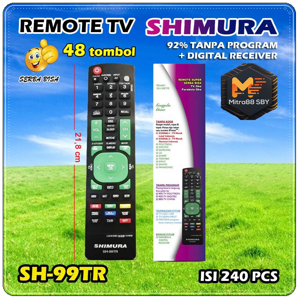 Mitra88sby Remot Remote TV Tabung LCD LED Multi Universal (LG, Samsung, Polytron, Toshiba)