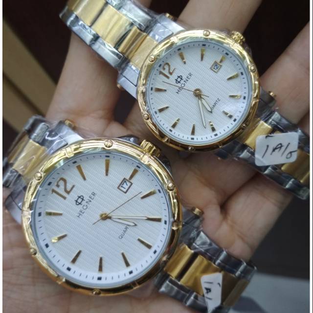 Jam Tangan Couple HEGNER HW431 Silver Gold ORIGINAL