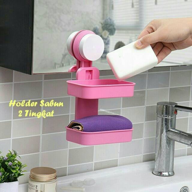 Holder sabun 2 tingkat/ rak sabun 2 tingkat