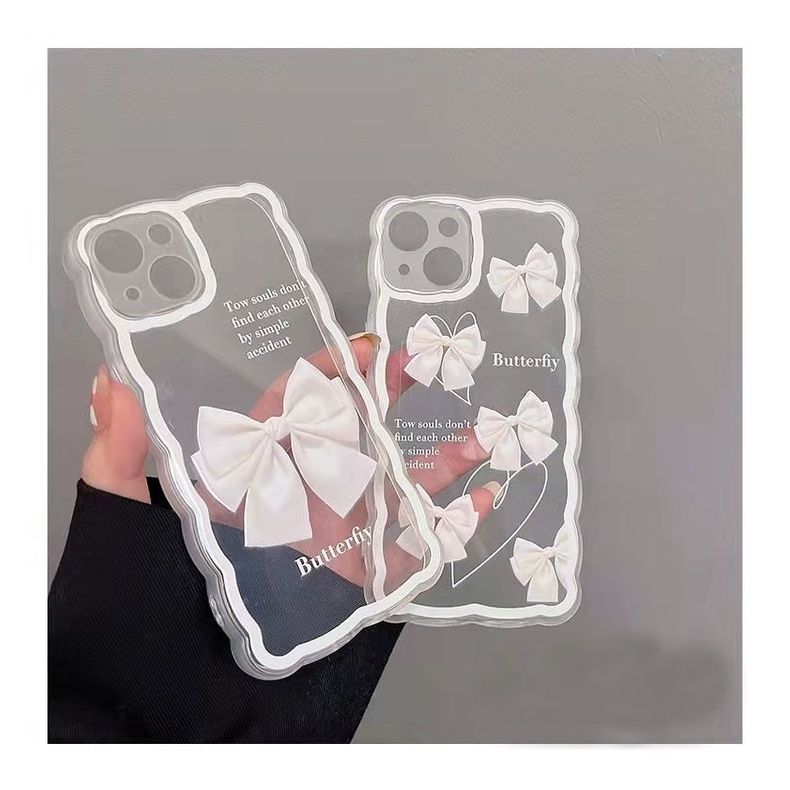 Casing IPhone 12 13 11 Pro Max X Xs Max Xr 7 8 Plus Motif Pita Putih Transparan Ggdr