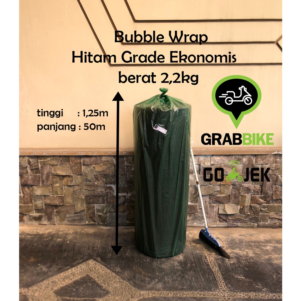 

Plastik Bubble Wrap HITAM 1,25m x 50m MALANG Grade EKONOMIS