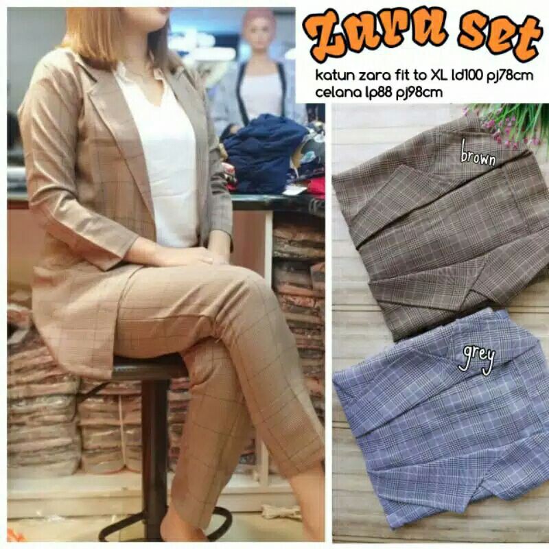 Zara setelan/ setelan wanita /blazer wanita