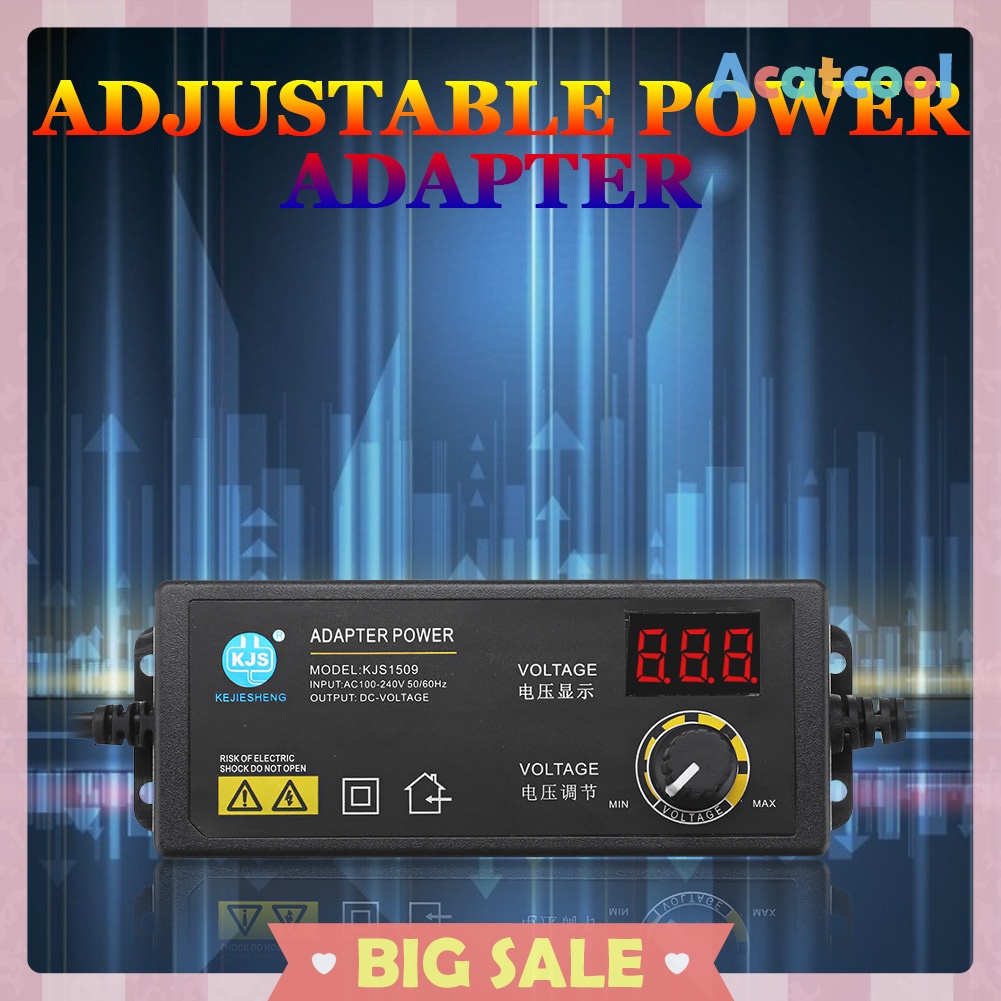 3-36V 60W Power Adapter Adjustable Voltage with Display Screen US Plug