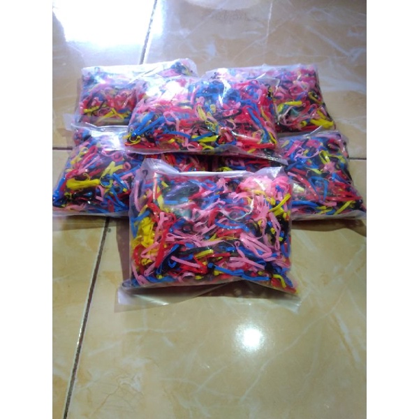 4000PCS  KARET JEPANG FREE POUCH IKAT RAMBUT KARET JEPANG MEDIUM DAN KECIL