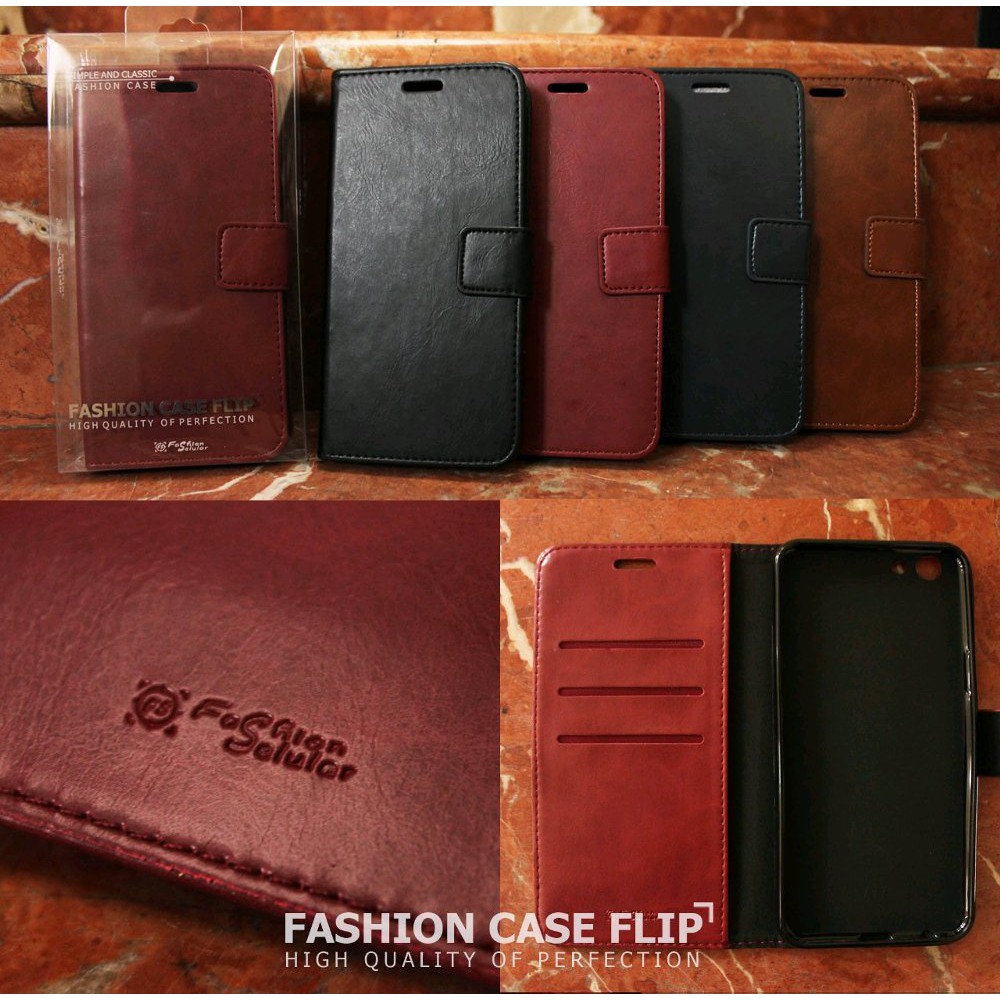 Flip Case Samsung Galaxy A8 Plus 2018 Flip Case Leather Dengan Slot Kartu