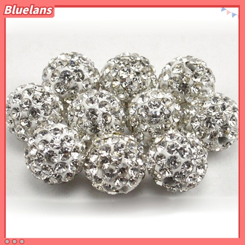 20pcs Manik-Manik Bola Disko Berlian Imitasi Bahan Tanah Liat Ukuran 10mm