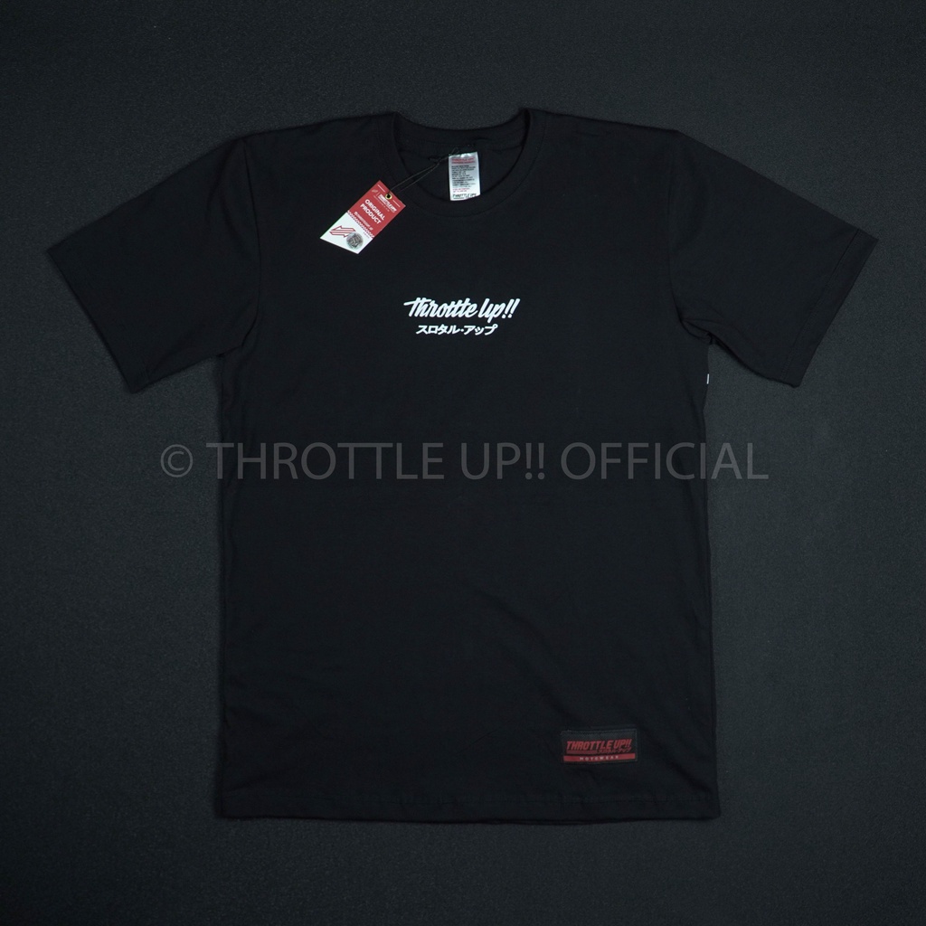 kaos &quot;SMPLYCTY of 22&quot; T-Shirt White on Black - THROTTLE UP!! cotton combed