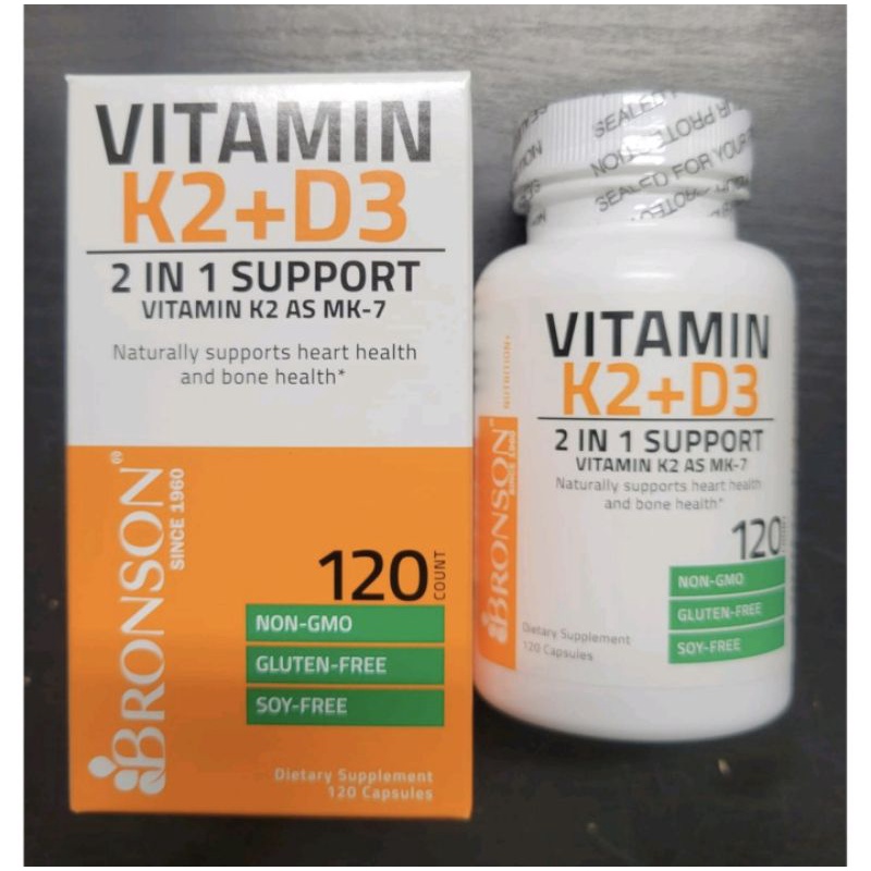 Jual bronson vitamin k2 vit k2 vitamin d3 vit d3 5000iu 5000 iu mk7 isi 60 / 120 / 250 Shopee