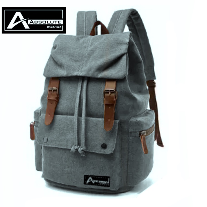 Kbag Klub New Arrival - Tas Ransel Canvas IAC Backpack Up to 14 inch - Tas Sekolah Tas Wanita Daypack