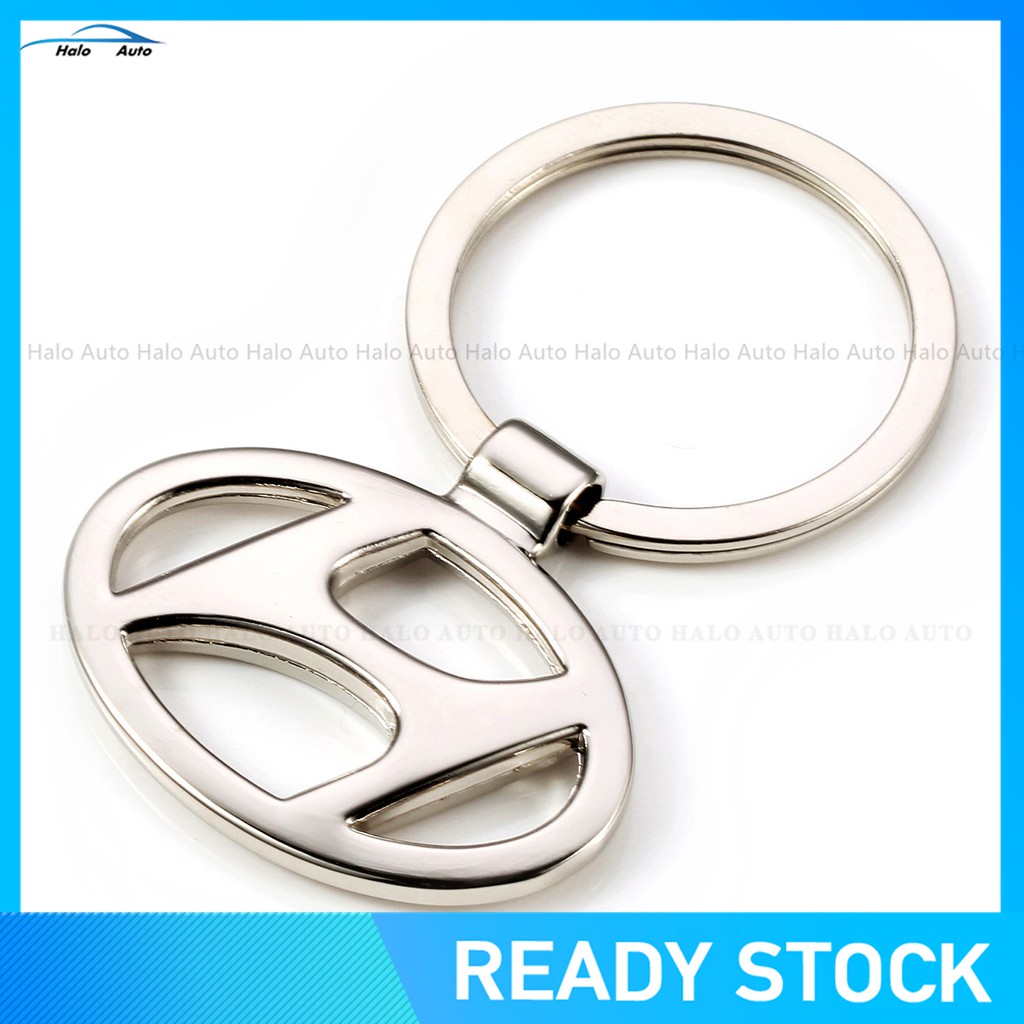 Gantungan Kunci Mobil Logo 3D Bahan Stainless Steel Hyundai