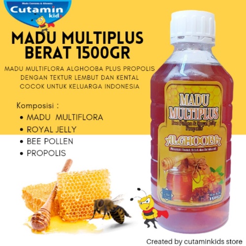 

MADU MULTIFLORA MULTIPLUS PROPOLIS ALGHOOBA 1500 GR | ORIGINAL I MADU MURNI PLUS TERMURAH