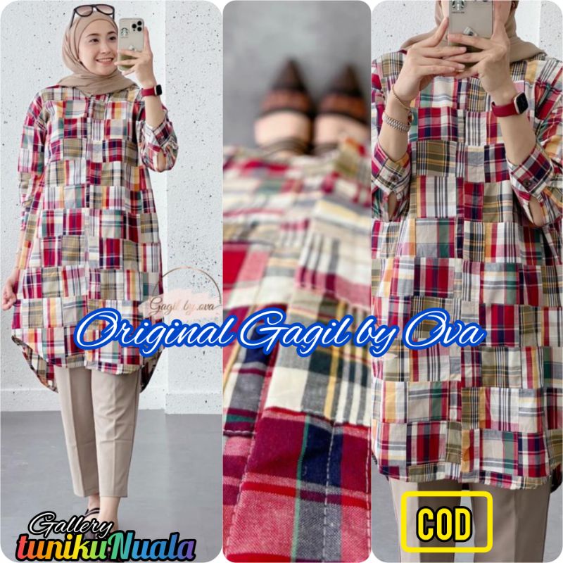 CAROLINE PREMIUM TUNIK ORIGINAL GAGIL BY OVA HANYA SATU WARNA (LIMITED EDITION)