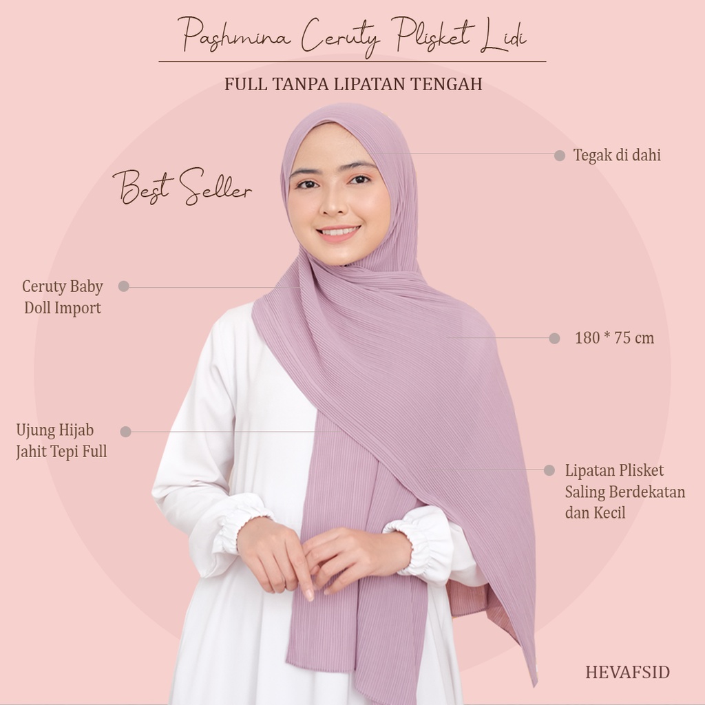 Pashmina Ceruty Plisket / Pashmina Ceruty Lidi