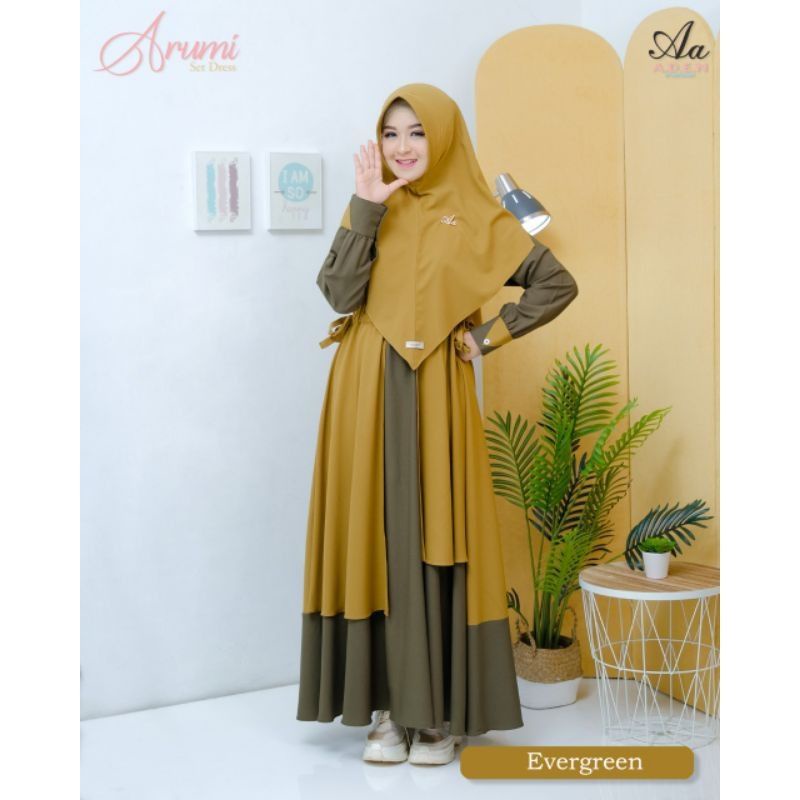 Arumi dress set khimar by Aden Hijab