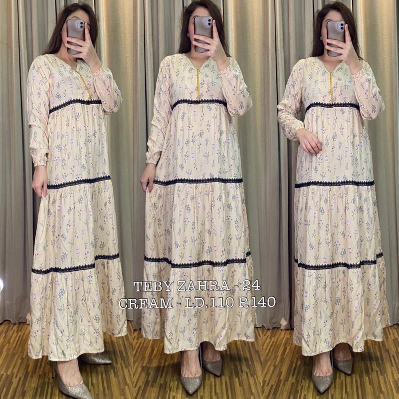 Daster Arab Teby ZAHRA Gamis Rayon Maxi Dress Busui